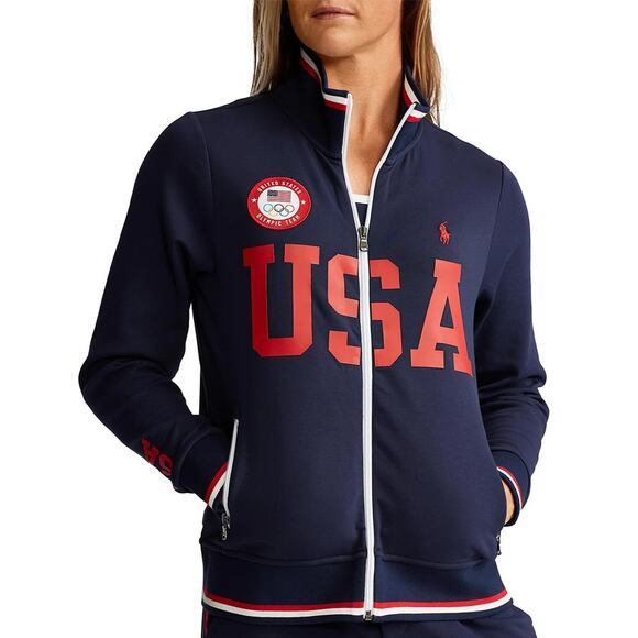 Ralph Lauren Polo x Team USA 2020 Navy Track Jacket Size S - Picture 1 of 9